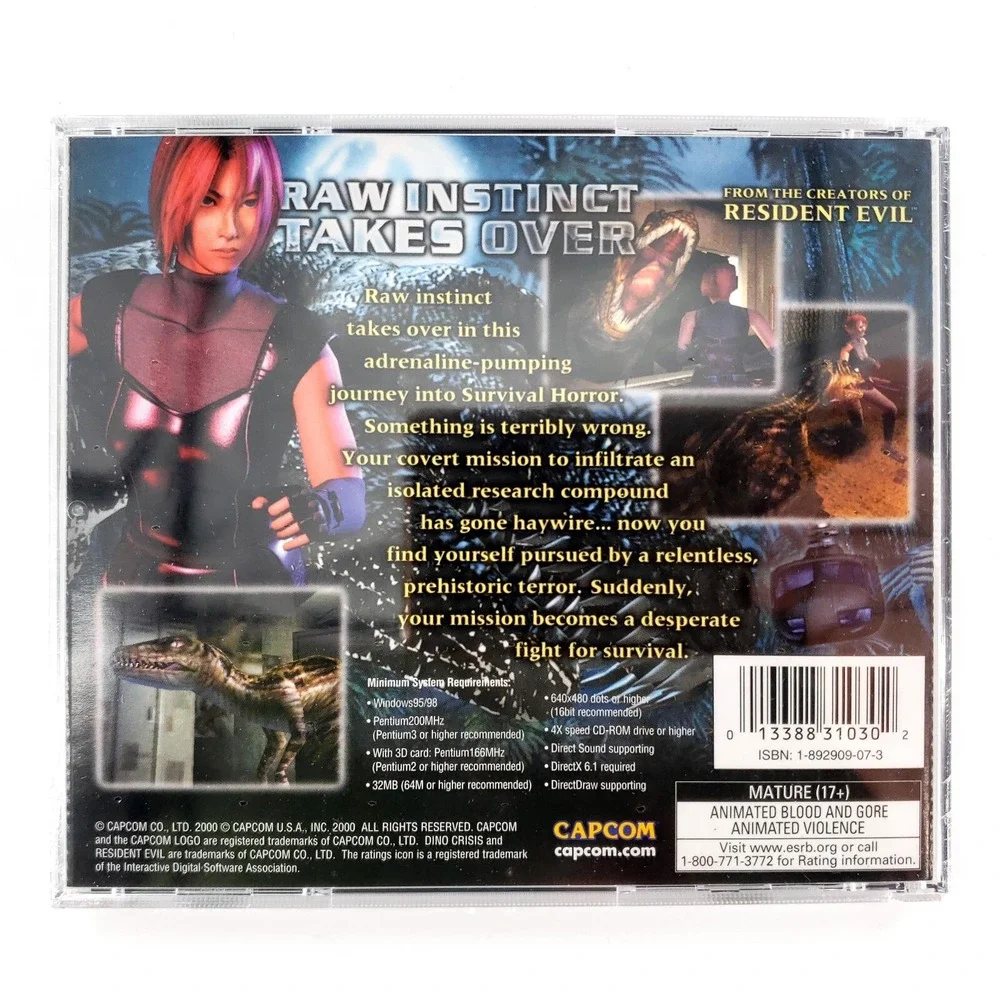 Dino Crisis (PC CD-ROM) Capcom Brand New Factory Sealed In Jewel Case